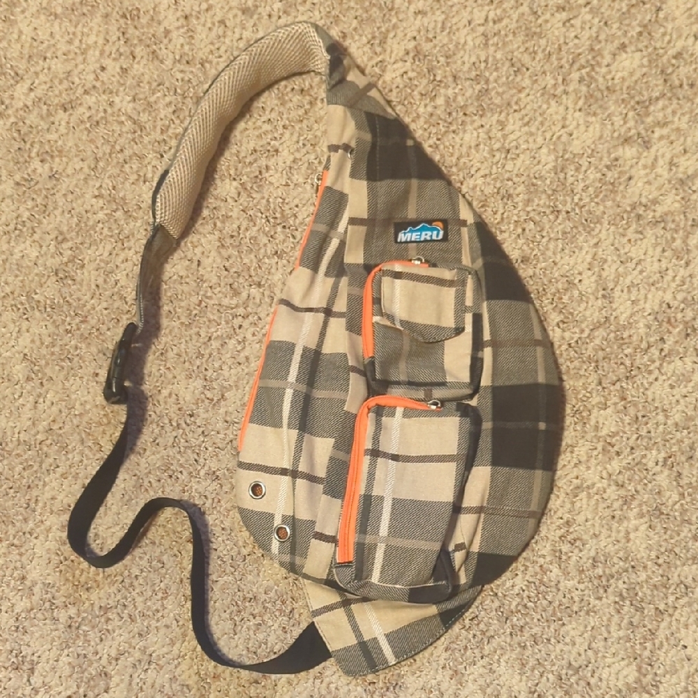 Meru Sling Bag Brown Orange Crossbody Outdoor Bag Great Condition